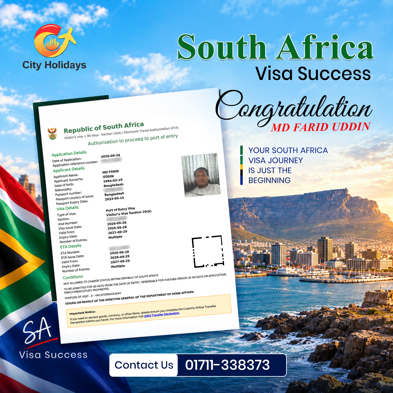 South Africa Tour Package from Bangladesh